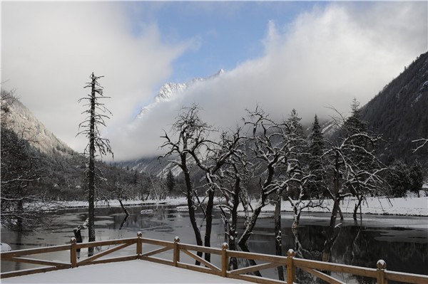 山的冬是淡雅素净的,这里的雪景没有北方的豪迈,却透着专属于南方的